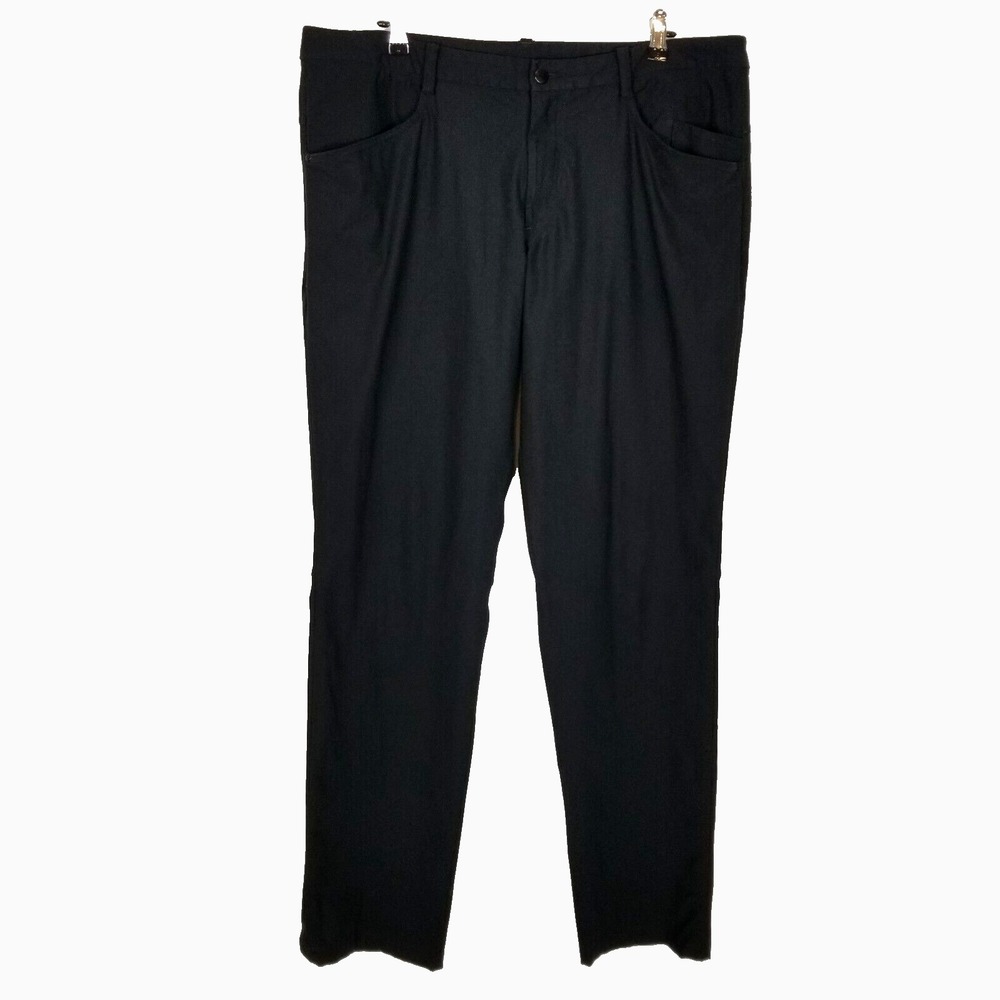 Lululemon Men ABC Slim-Fit‎ 5 Pocket Pants Size 40 Black Performance Casual